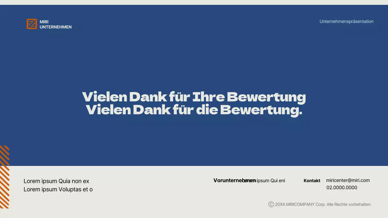 Ein einfacher Businessplan für das neue Jahr in Blau und Orange
