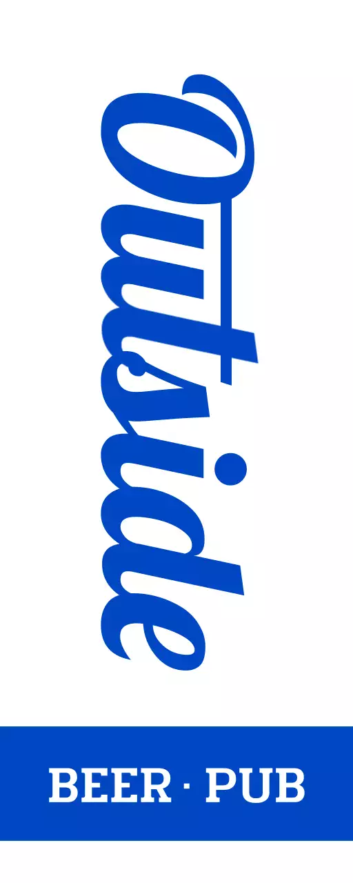 파란색톤의 레트로 감성 비어 펍 매장 간판