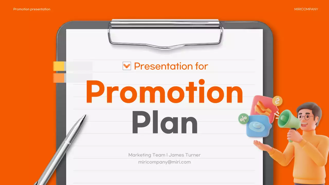 Orange Professional Promotion Plan Presentation