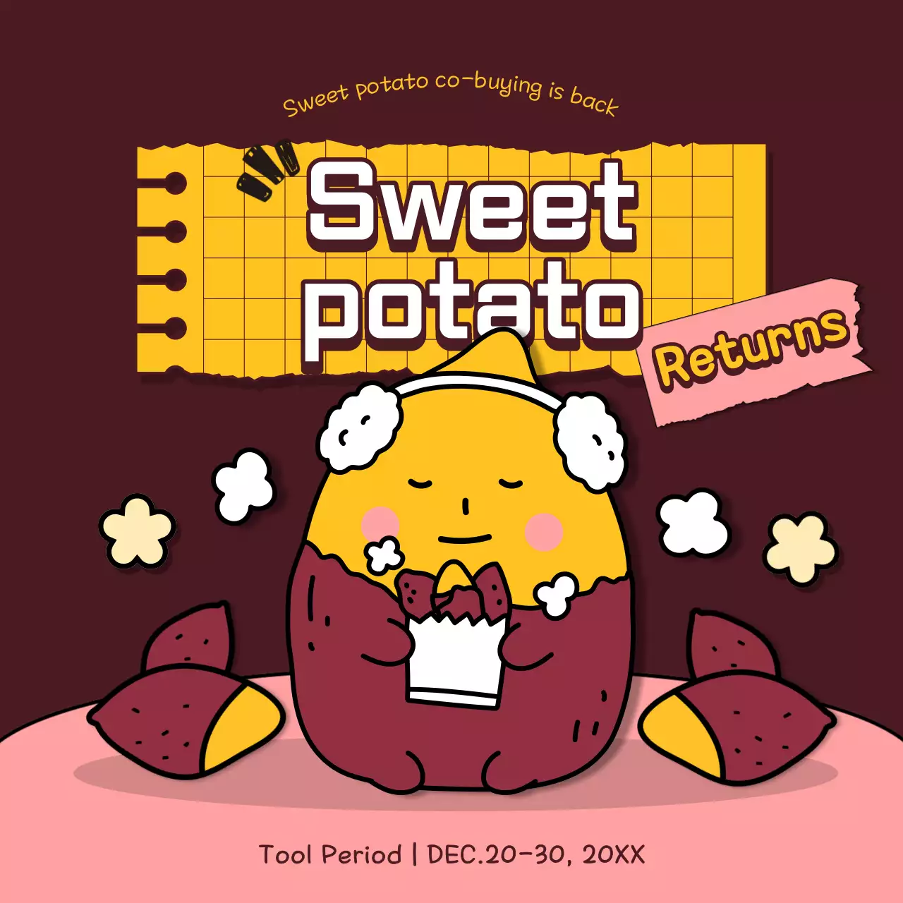 Promote the brown and yellow sweet potato