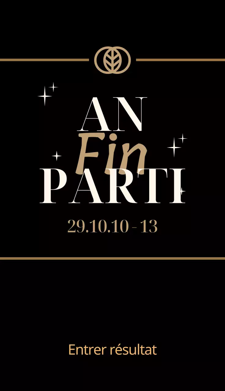 Loterie pour la fête de fin d'année avec accents dorés sur fond noir