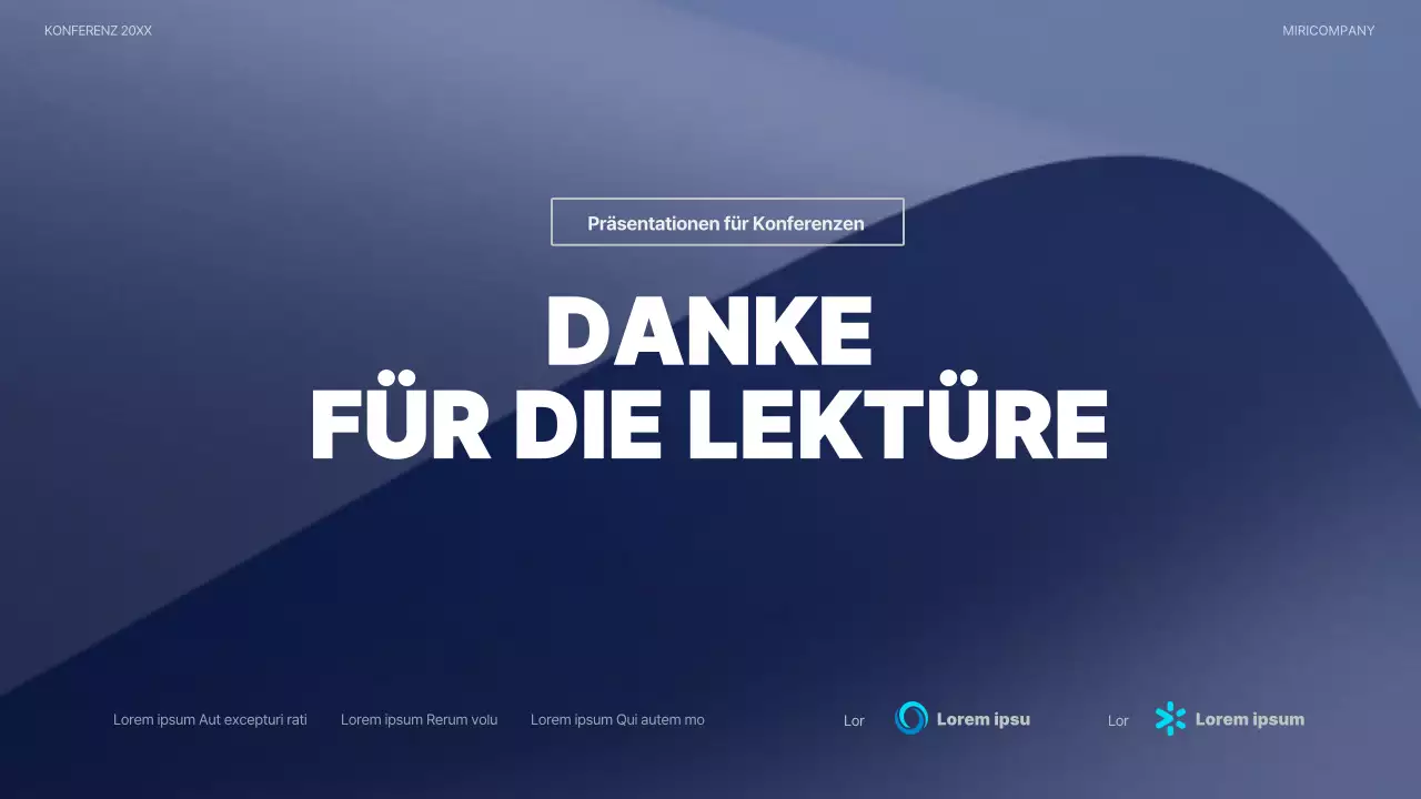 Eine moderne Konferenzpräsentation in Marineblau