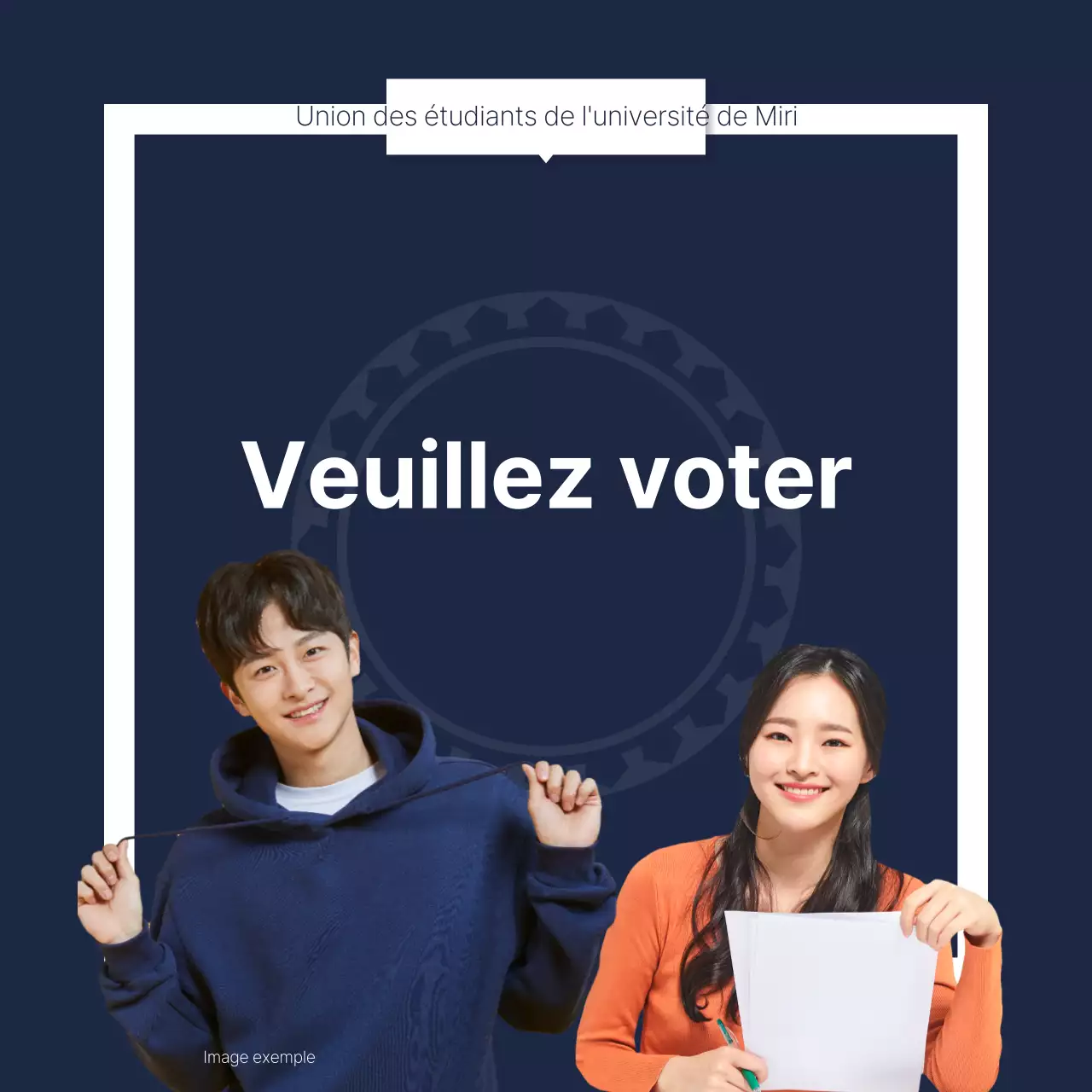 Un livret de promesses électorales simple, bleu marine et blanc