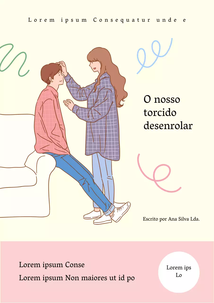 Capa gira de consultor de relações em amarelo e cor-de-rosa