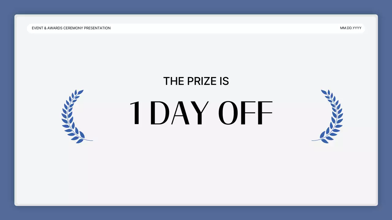 A simple blue-and-white performance presentation and end-of-year event report