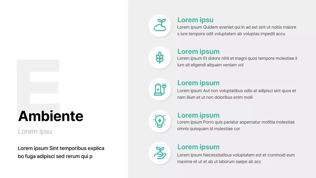 Sensazione di base con accenti di colore menta Rapporto ESG
