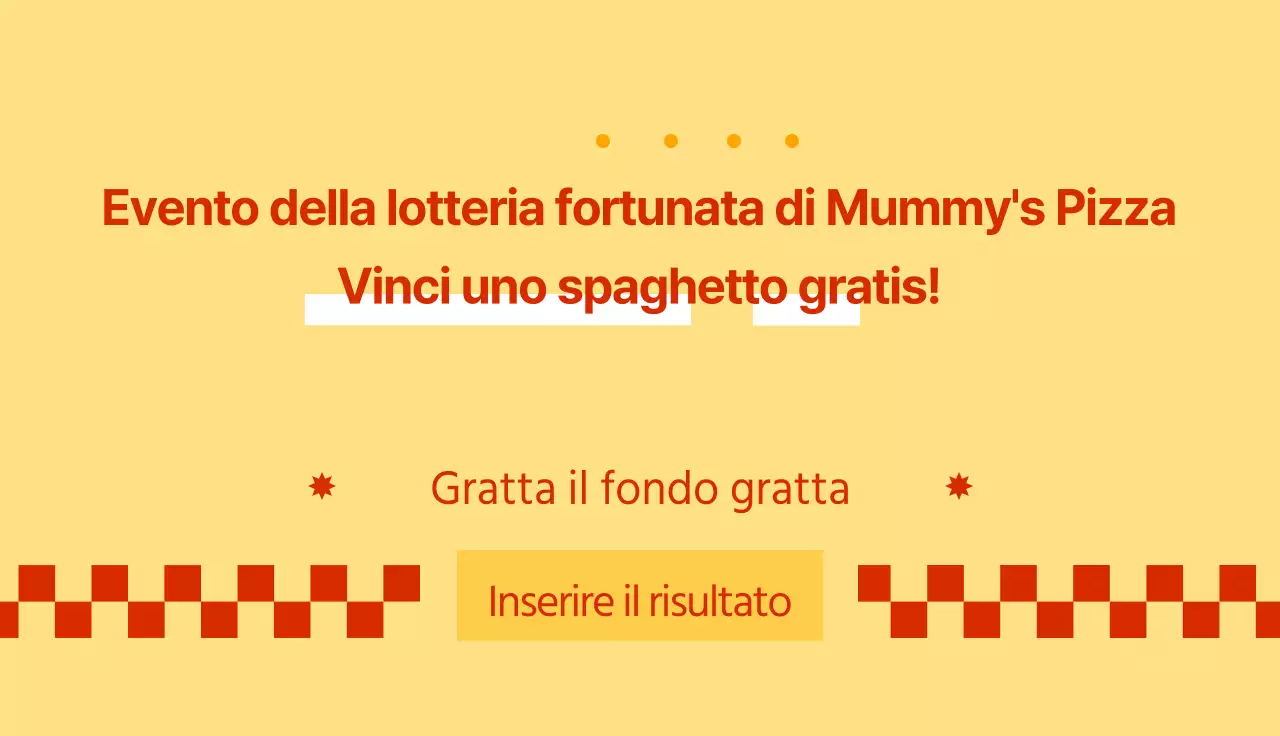 Lotteria per una pizzeria d'ispirazione retrò