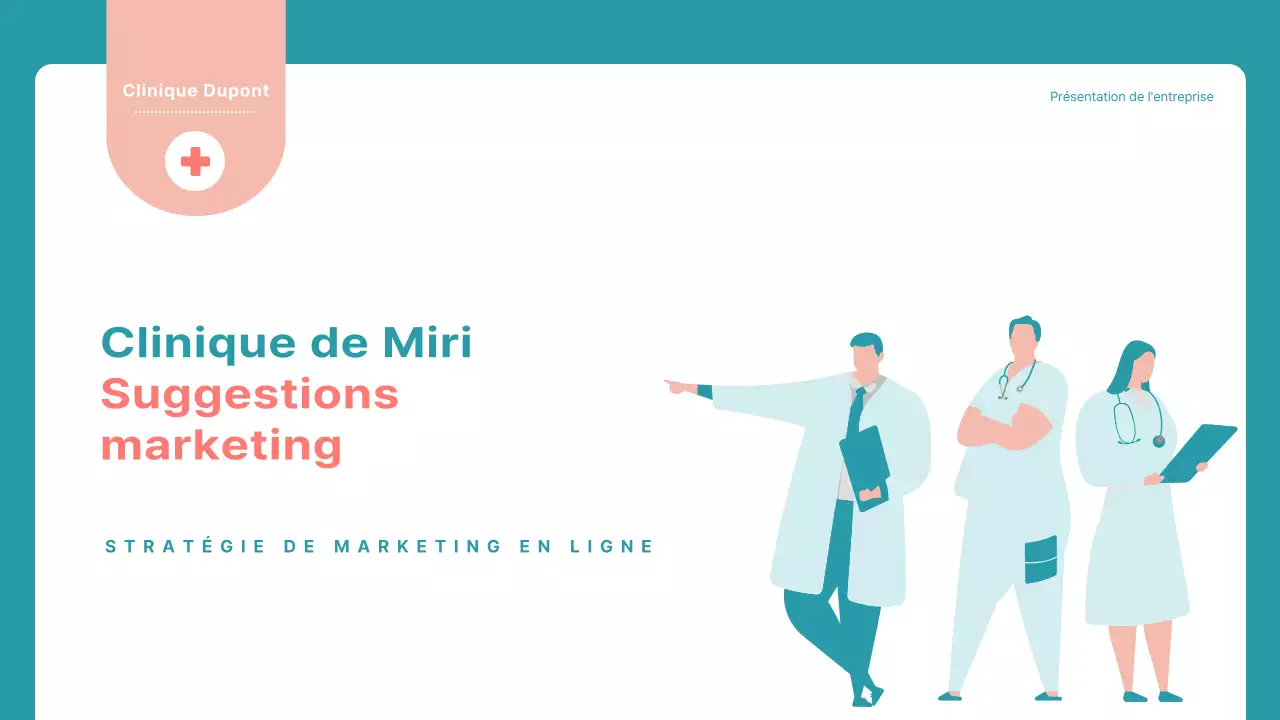 Proposition simple de marketing hospitalier en bleu et rouge