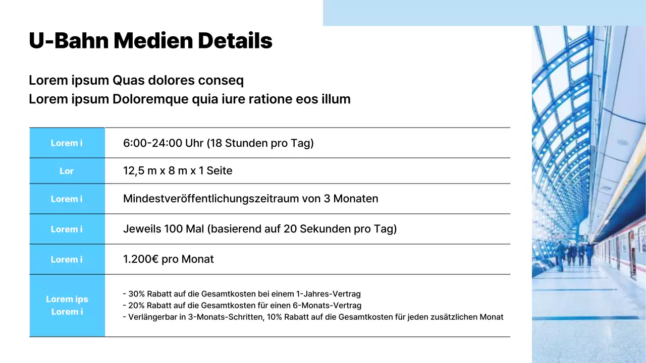 Moderner Vorschlag für einen Werbemittelverkauf in Hellblau