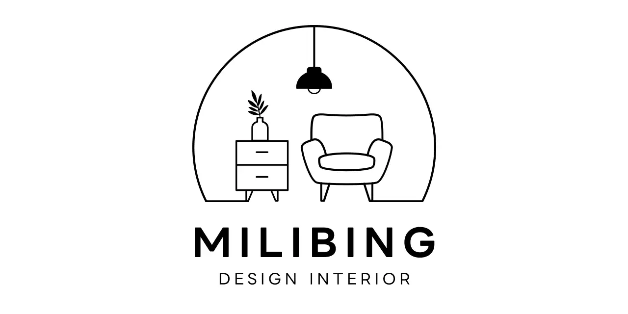 라인의 가구 일러스트가 그려진 가구점 인테리어 행사