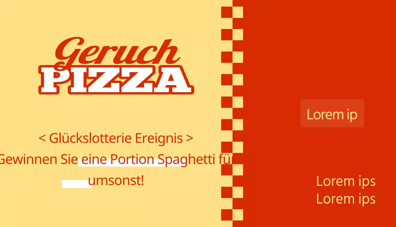 Gewinnspiel für eine Pizzeria im Retro-Stil