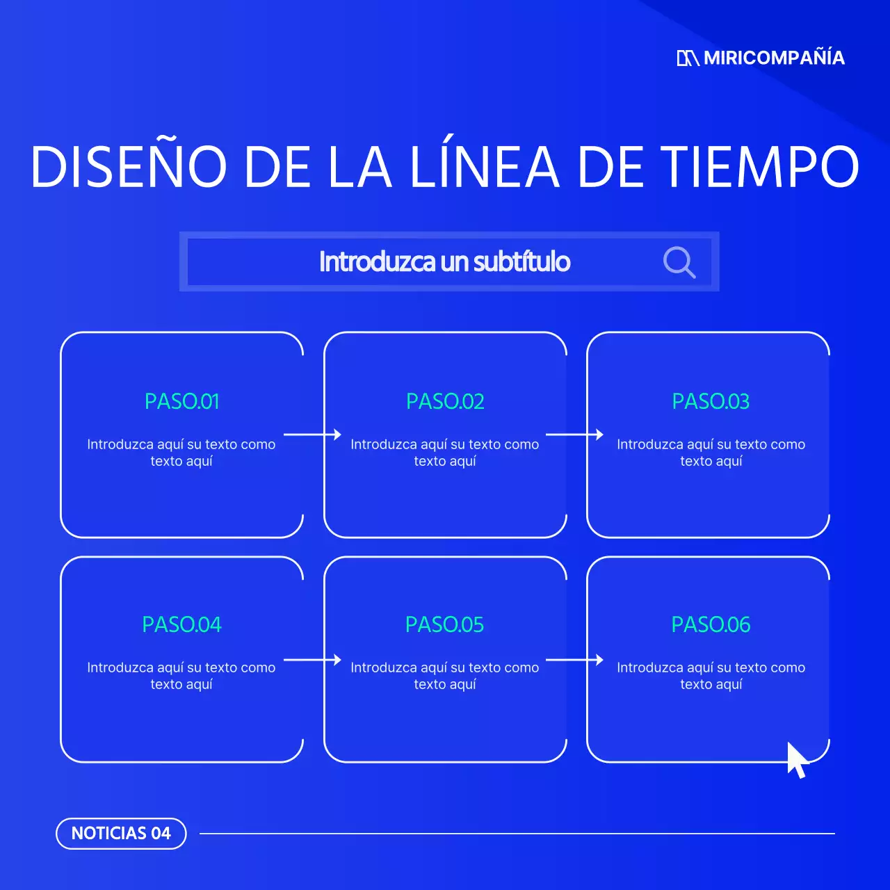 Un sencillo boletín empresarial en azul y blanco