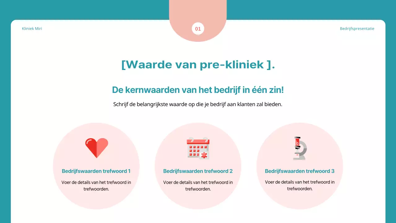 Eenvoudig marketingvoorstel voor ziekenhuizen in blauw en rood