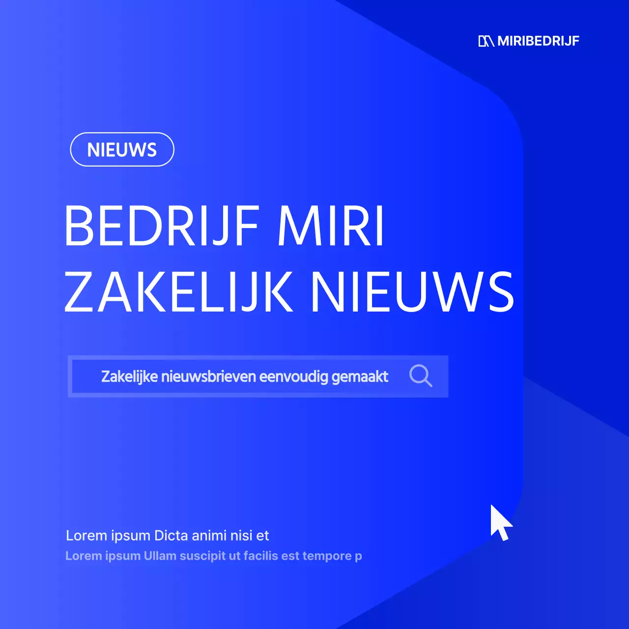 Een eenvoudige blauw-witte zakelijke nieuwsbrief