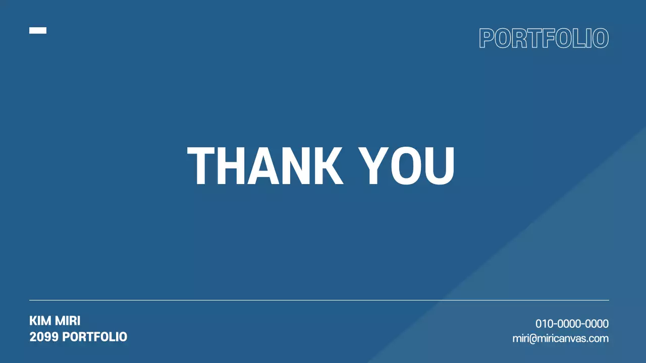 파랑과 흰색의 모던한 경력직 포트폴리오