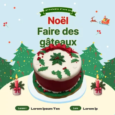 Promouvoir votre cours d'une journée sur les gâteaux de Noël verts et vintage