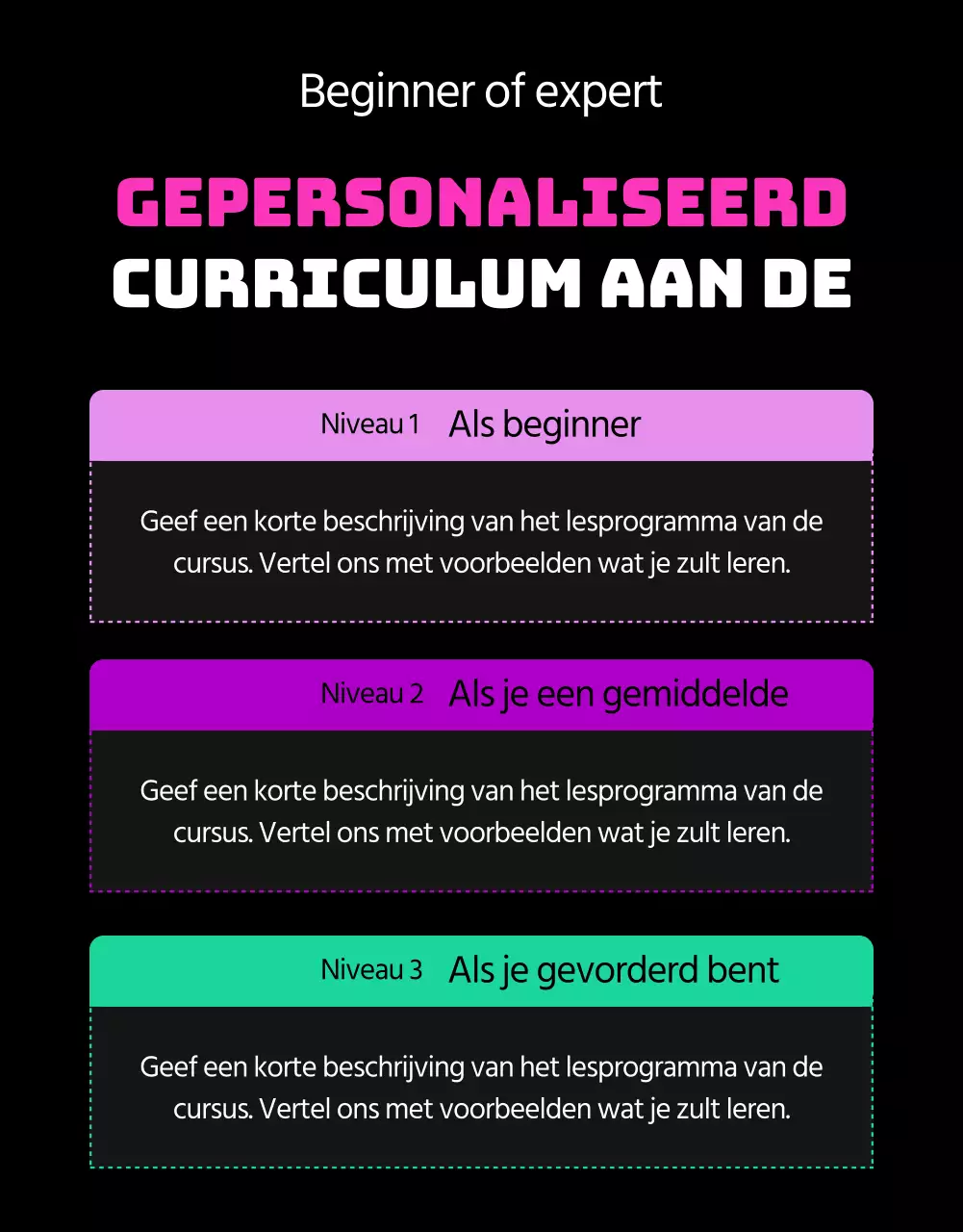 Engels leren in zwart en roze bevorderen