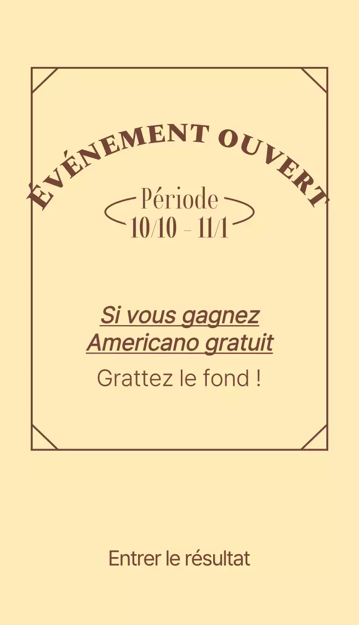 Ouvrez un café à l'ambiance vintage classiqueÉvénementsLoterie