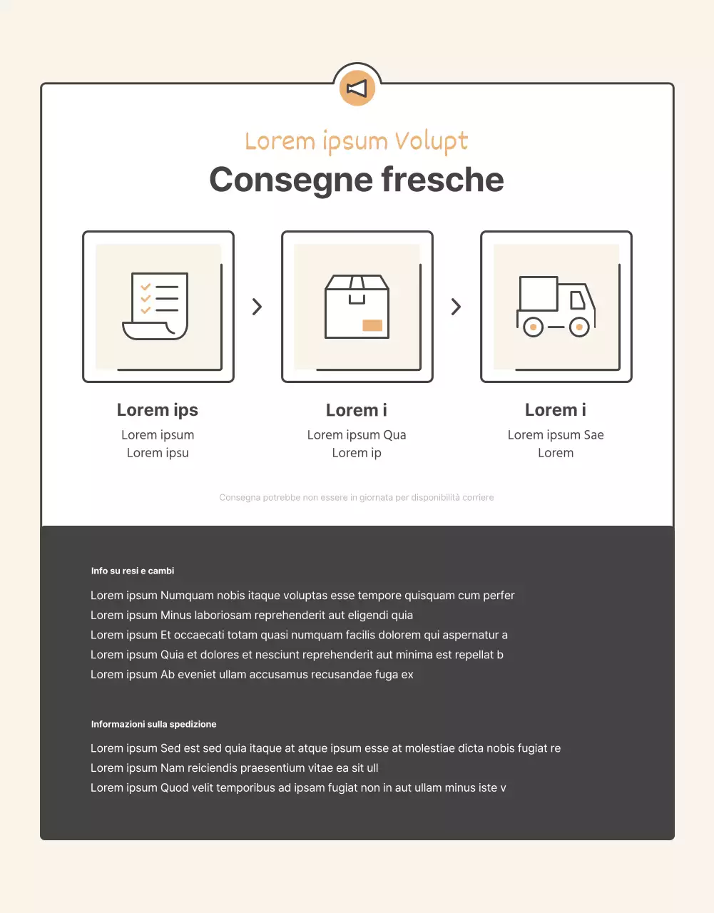 Promuovere la vendita di un colletto di base all'uncinetto arancione e beige.