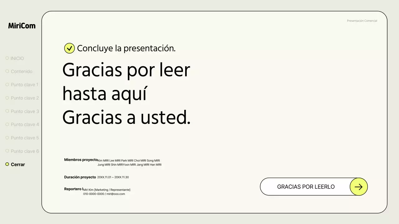 Un sencillo informe comercial en caqui y neón