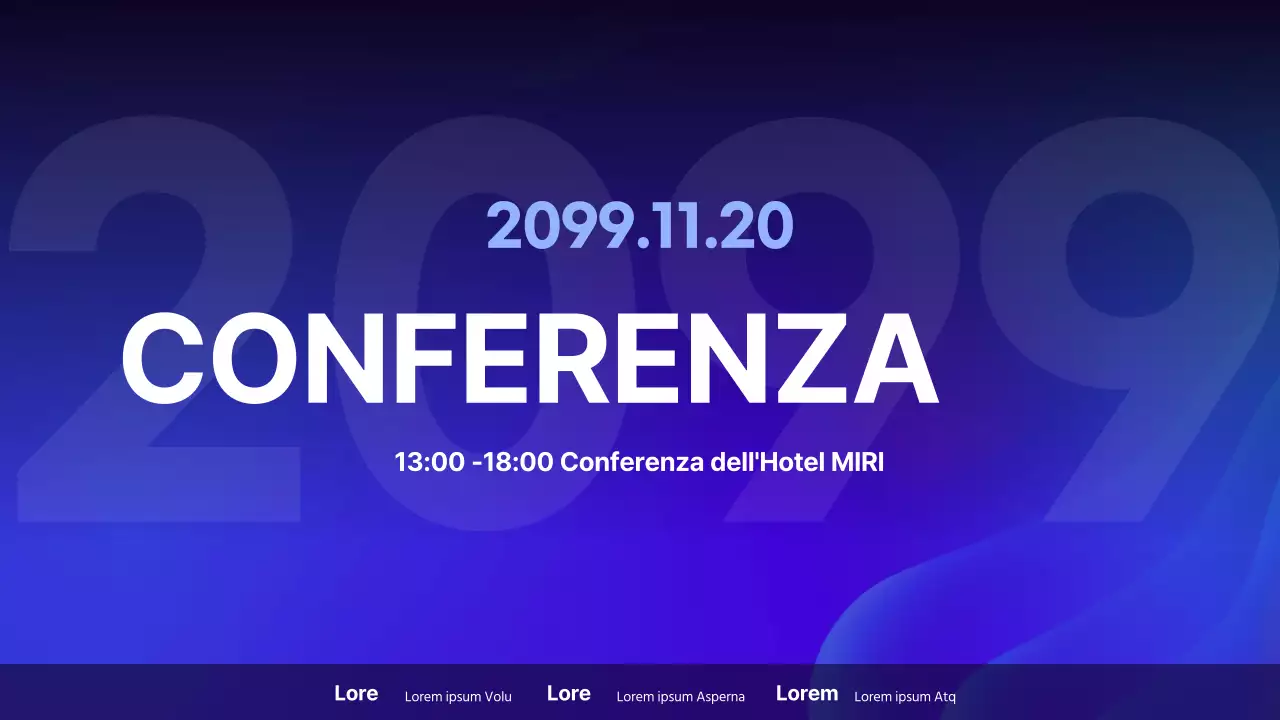 Semplice descrizione della conferenza per oratori con sfondo viola