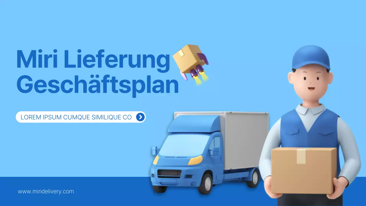 Ein einfacher Logistik-Businessplan in Blau