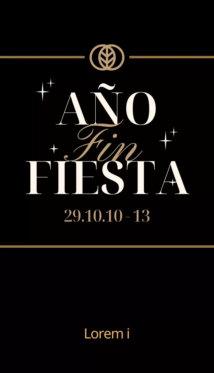 Lotería para fiestas de fin de año con detalles dorados sobre fondo negro