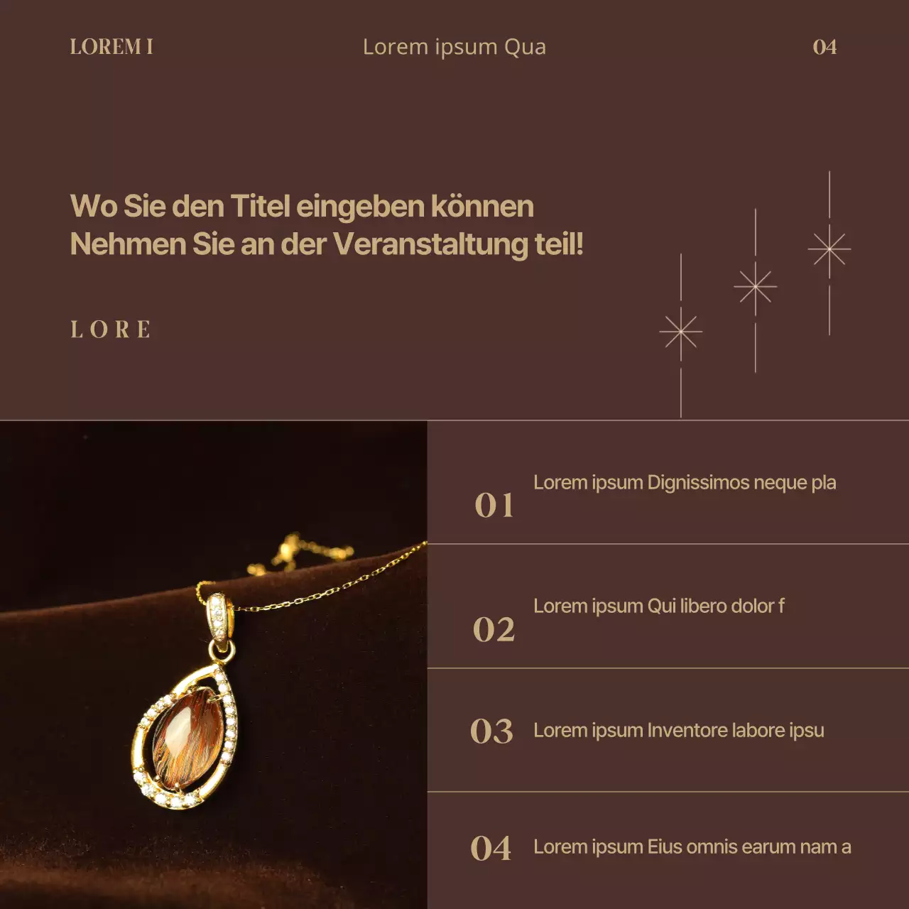 Der Beitrag einer Luxusmarke zu Braun mit Goldakzenten