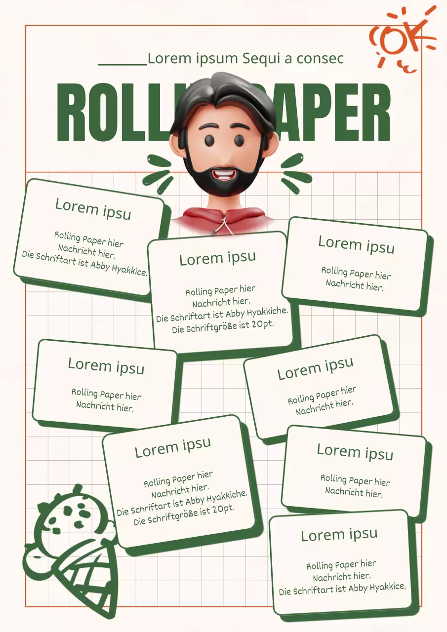 Kitschige Firma Rolling Paper Post in der Zusammenfassung