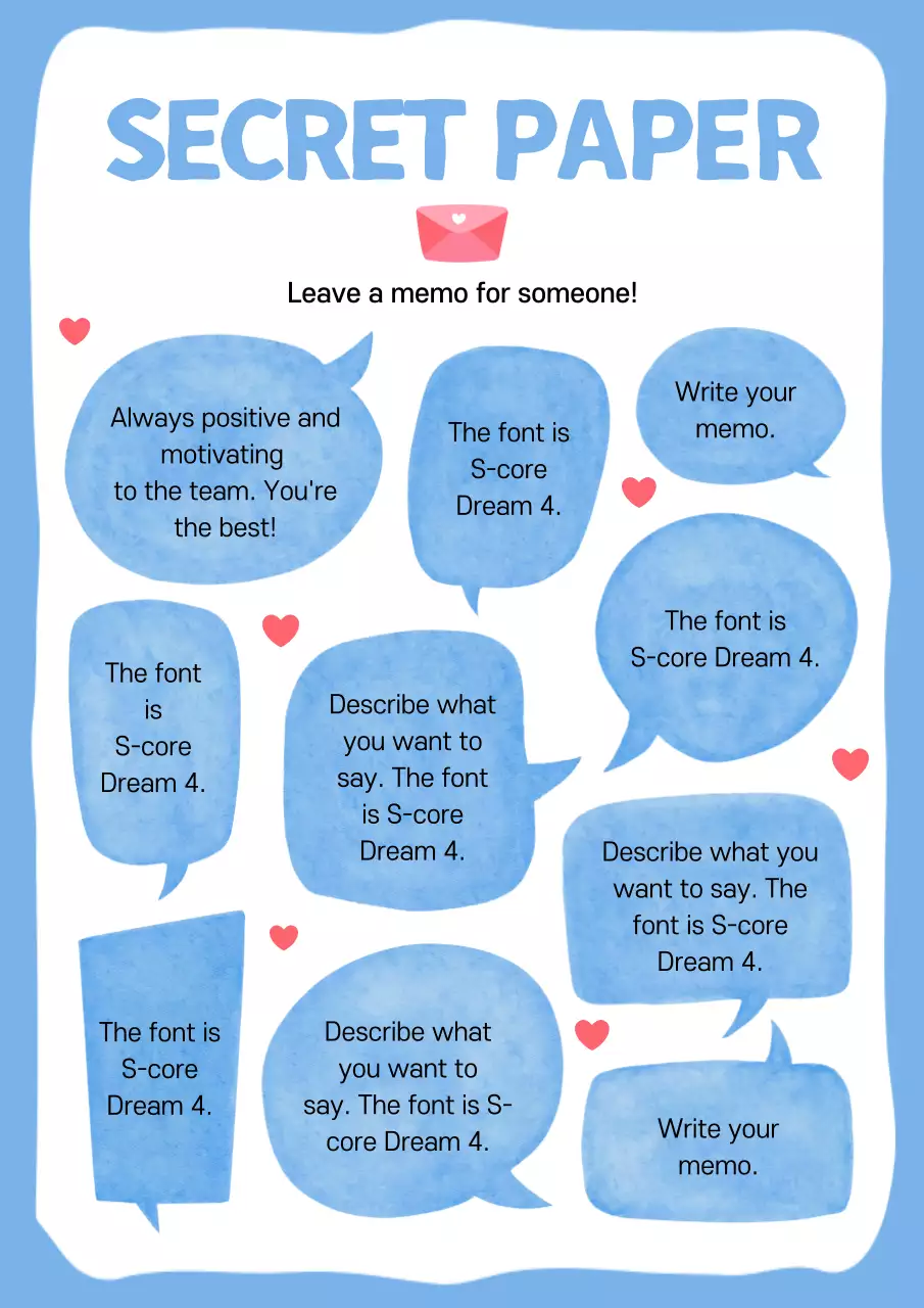 Blue Simple Memo Template Poster