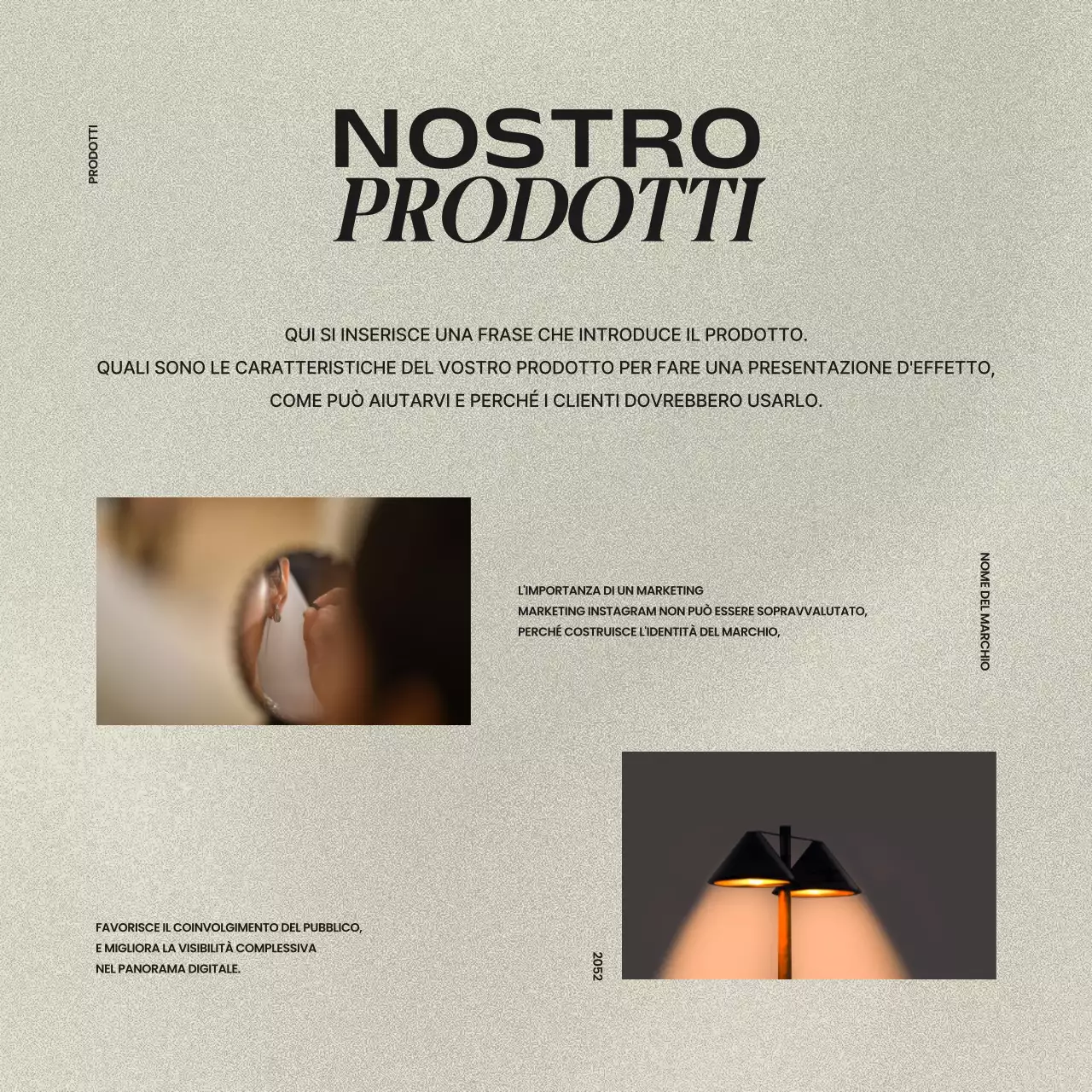 Un post sui brand kit di tendenza per i social media in marrone e rosso