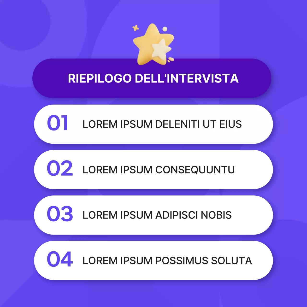 Promuovere un semplice colloquio di personalità aziendale in viola e rosa