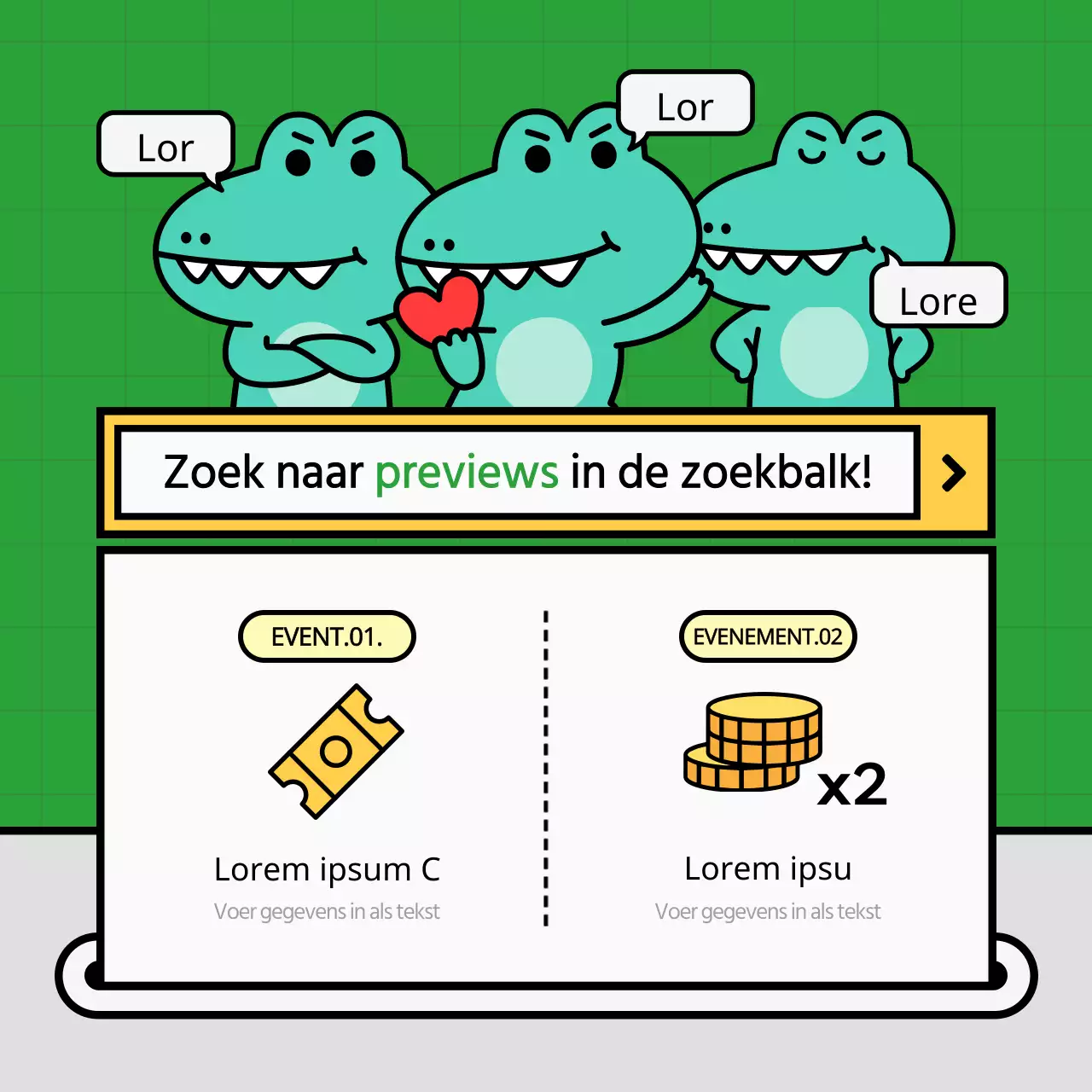 Kitscherige oranje sociale media-aankondigingen voor kleine bedrijven