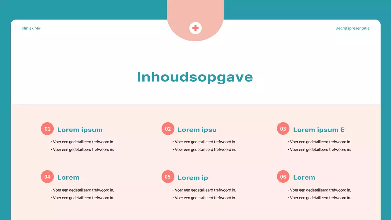 Eenvoudig marketingvoorstel voor ziekenhuizen in blauw en rood