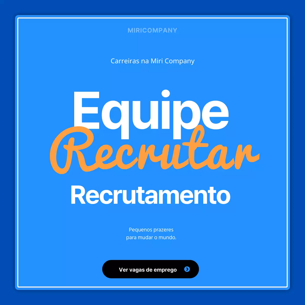 Anúncios de emprego minimalistas em azul e laranja para promover oportunidades de carreira