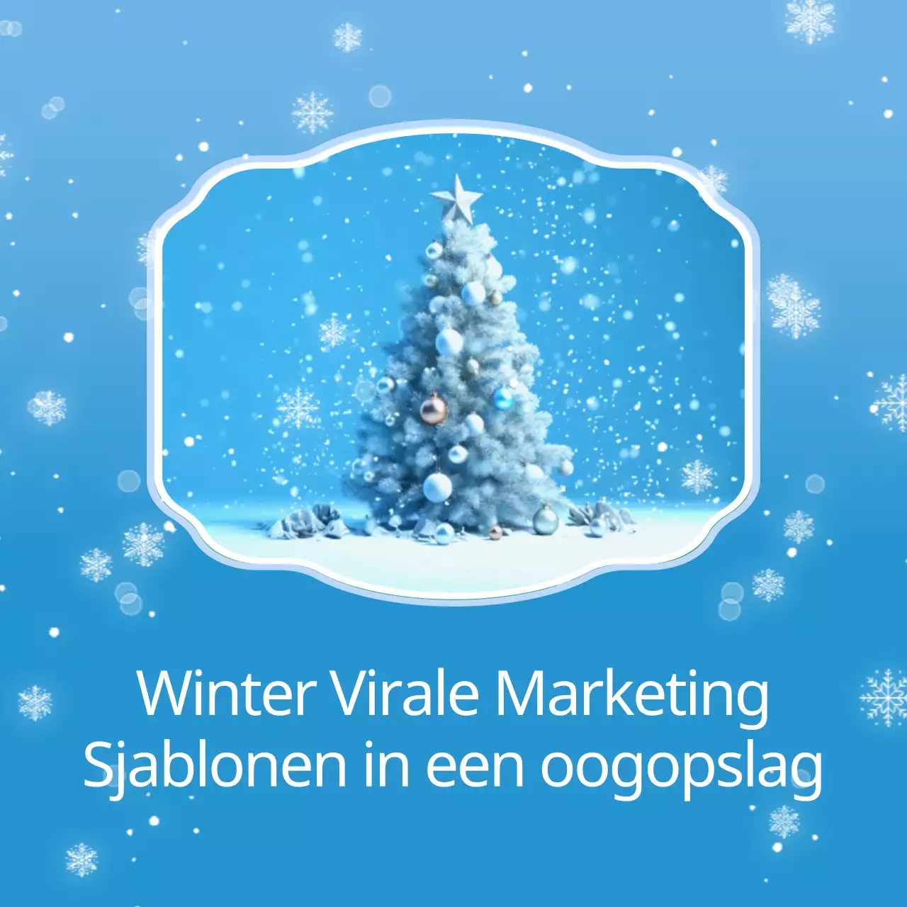 Een natuurlijke virale wintermarketingadvertentie in lichtblauw