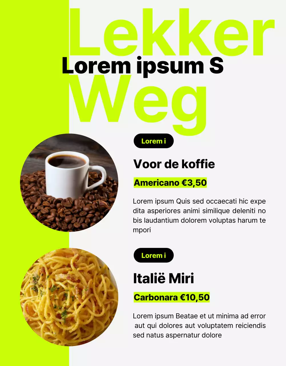 Een trendy in-house webzine nieuwsbrief met limoengroene accenten