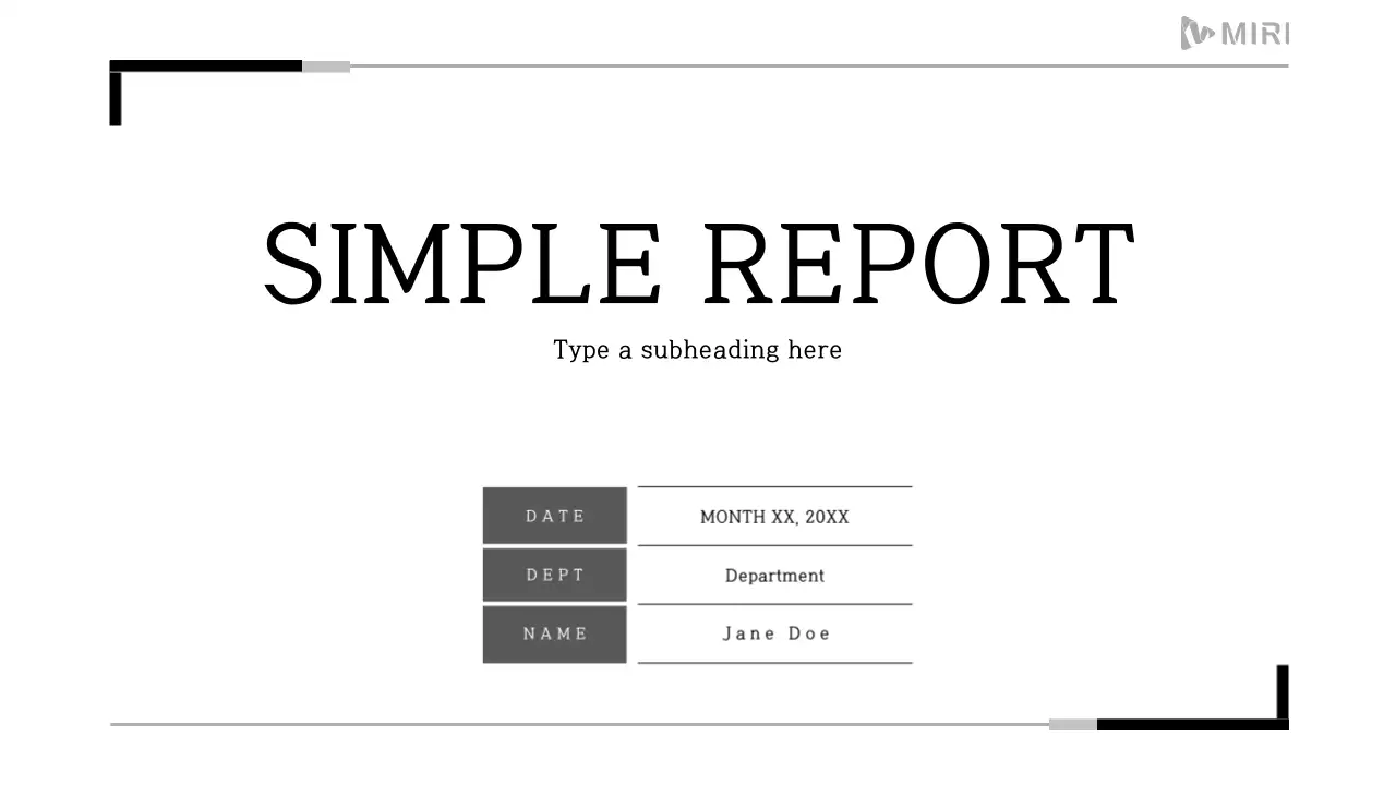 White Minimal Report Document Presentation