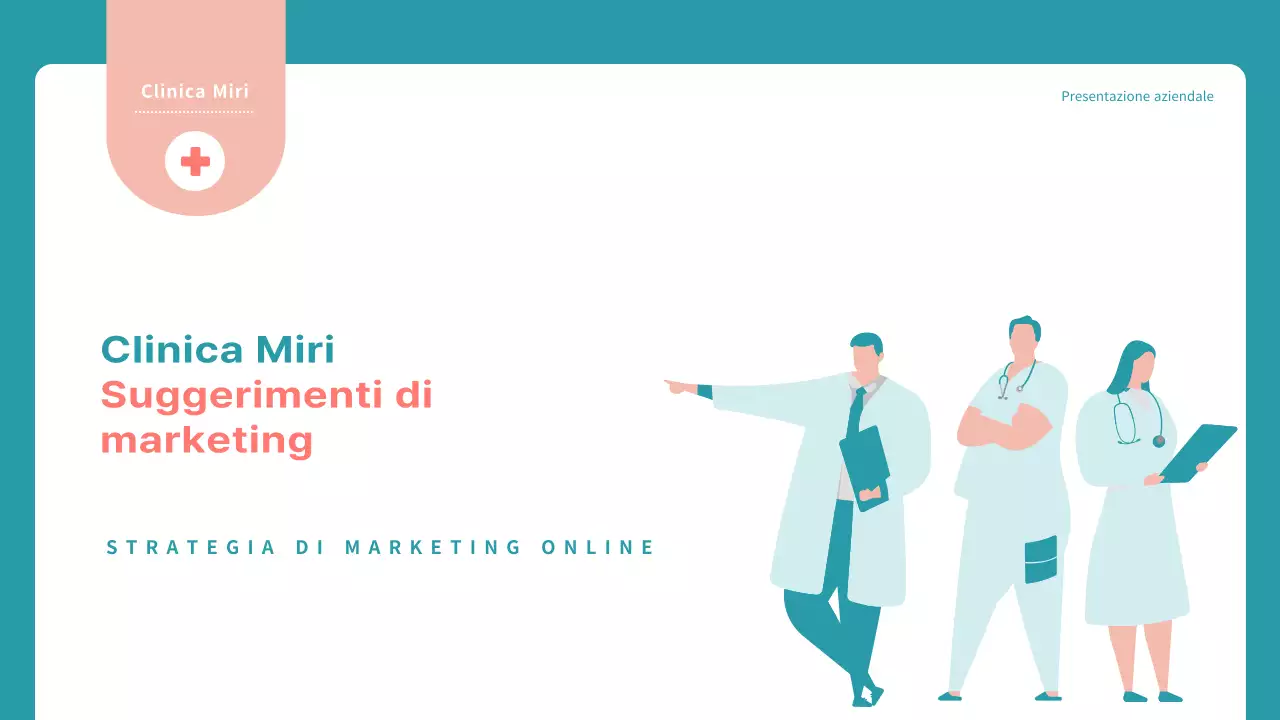 Semplice proposta di marketing ospedaliero in blu e rosso
