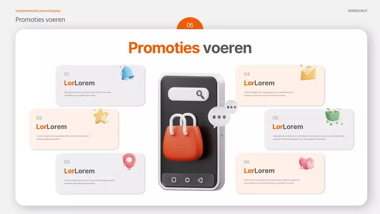 Een trendy promotiefolder in oranje en grijs