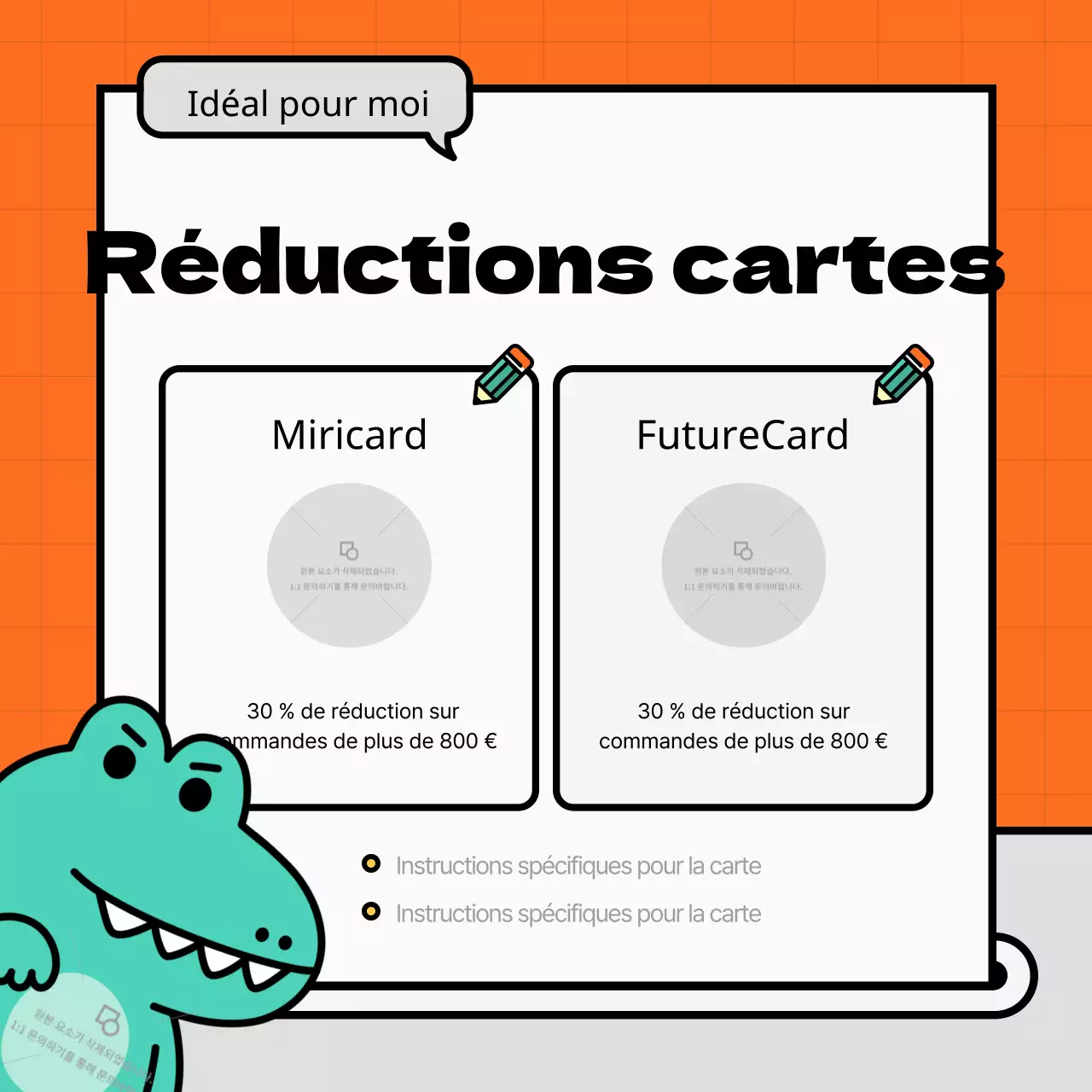 Annonces de médias sociaux de petites entreprises en orange kitsch