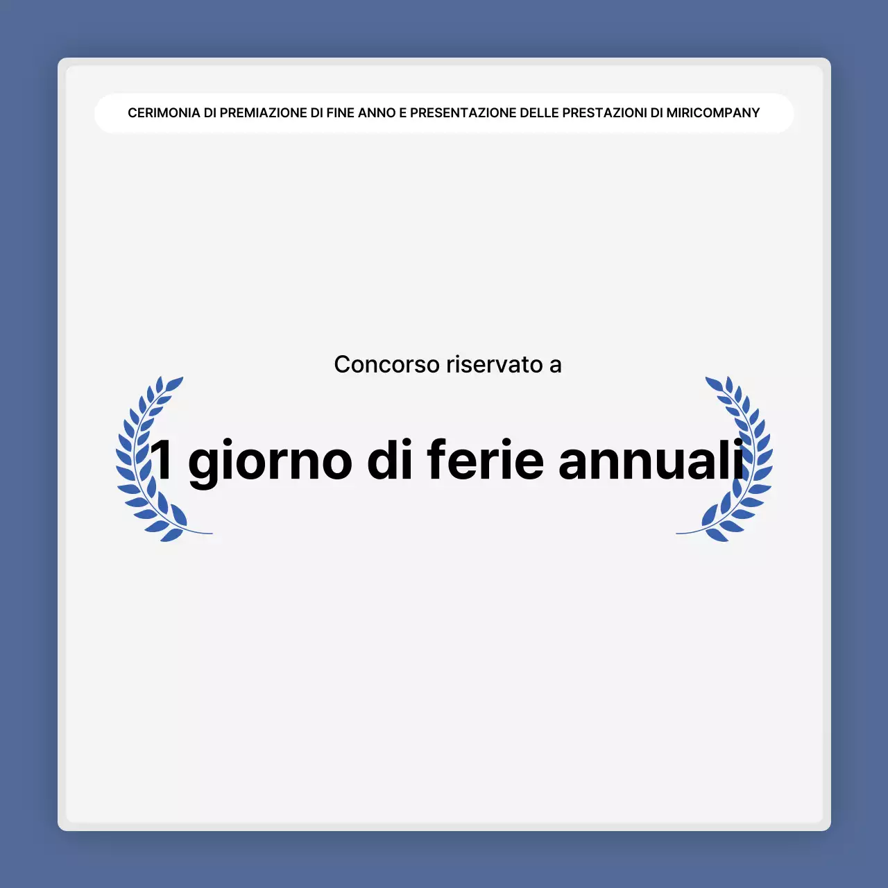 Una semplice presentazione delle prestazioni in bianco e blu e una relazione sull'evento di fine anno