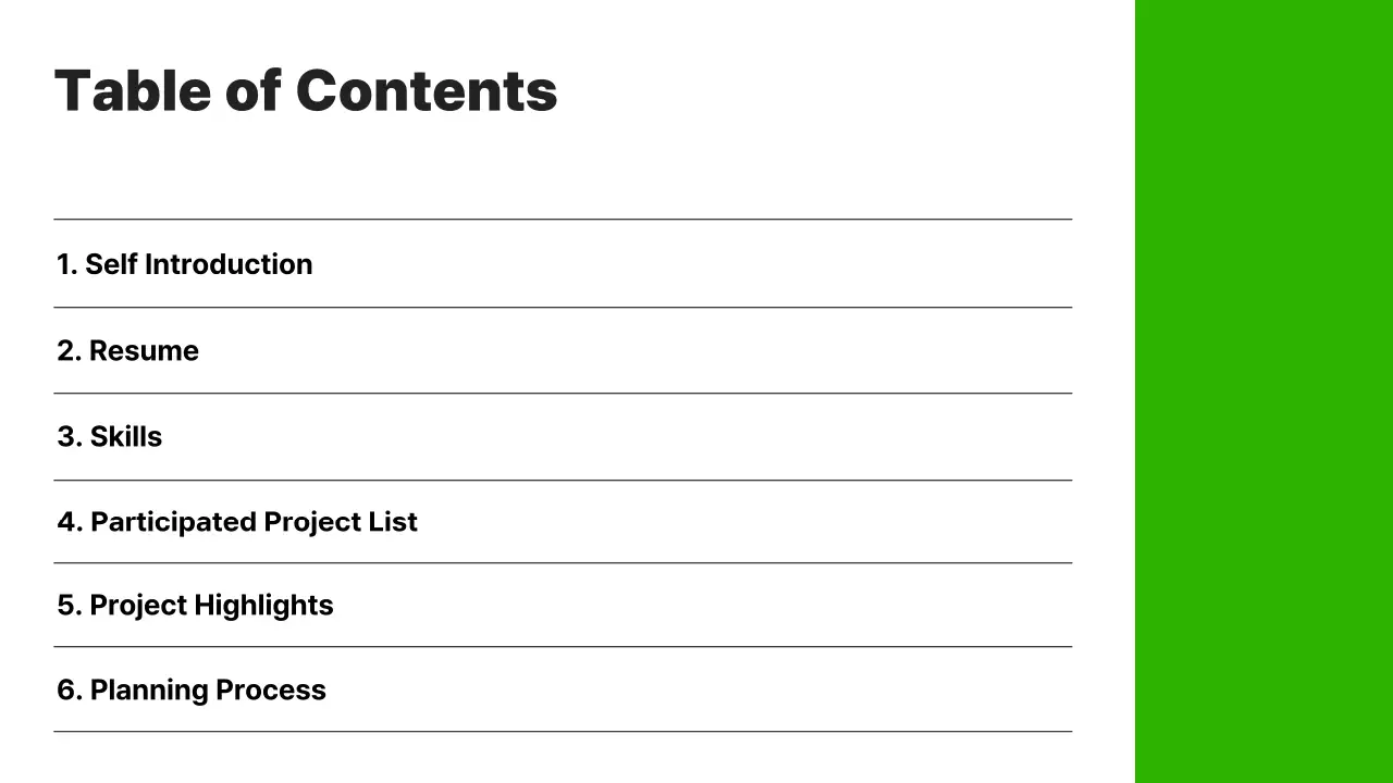 Green Modern Job Portfolio Presentation