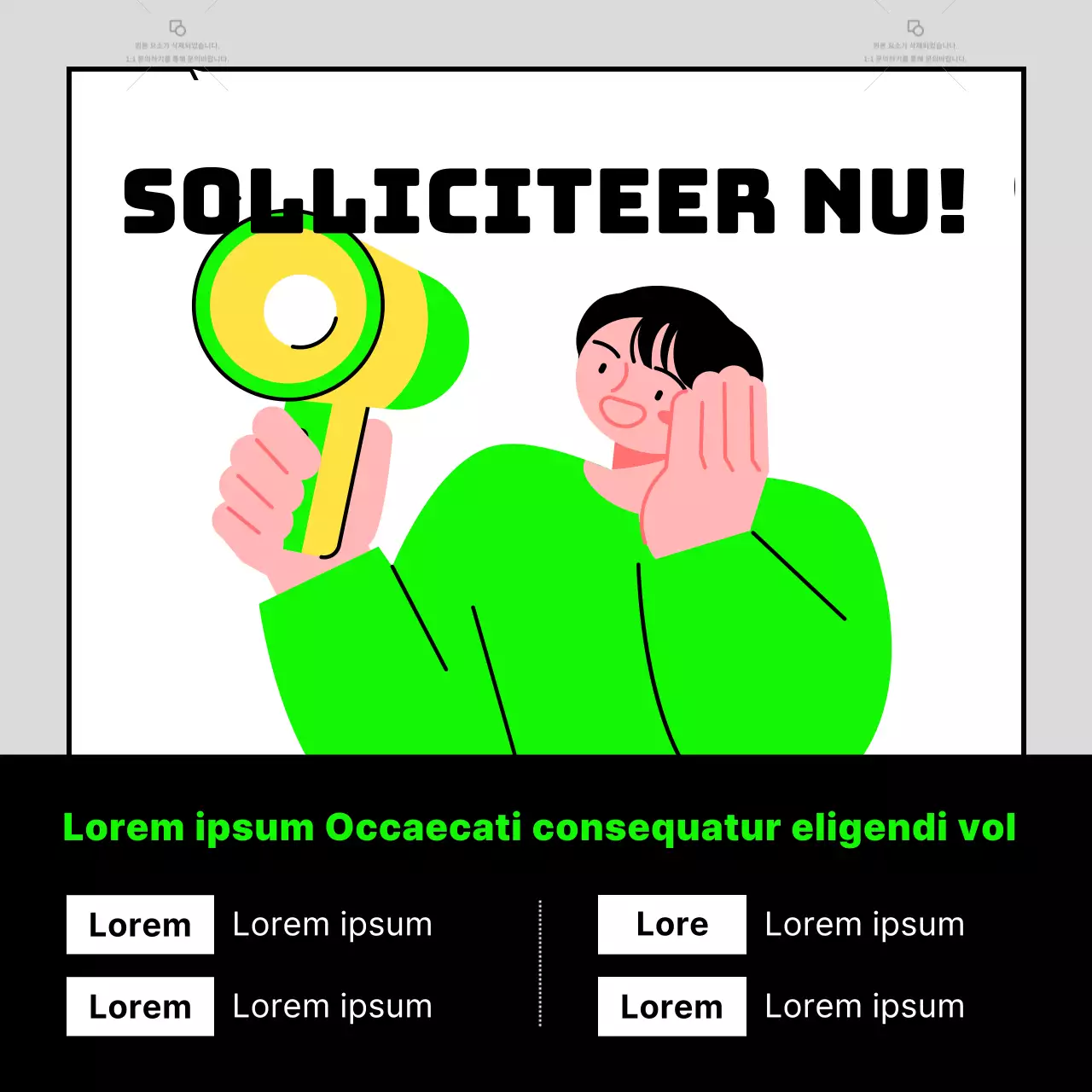 Trendy teamrekruteringsadvertenties met grijze achtergronden