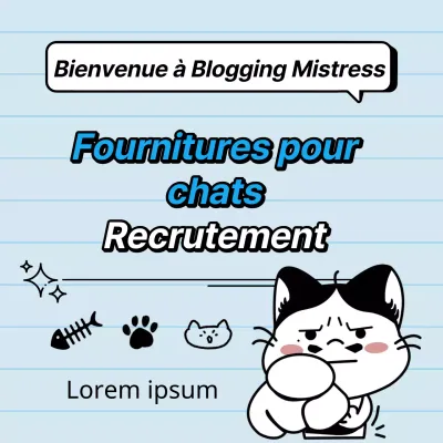 Promouvoir une litière pour chats simple, bleu clair et blanche