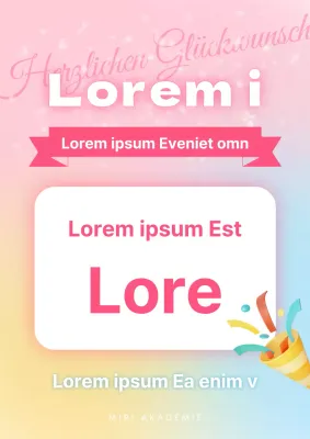 Eine kitschige rosa-gelbe Anzeige für einen Vorsprechtermin