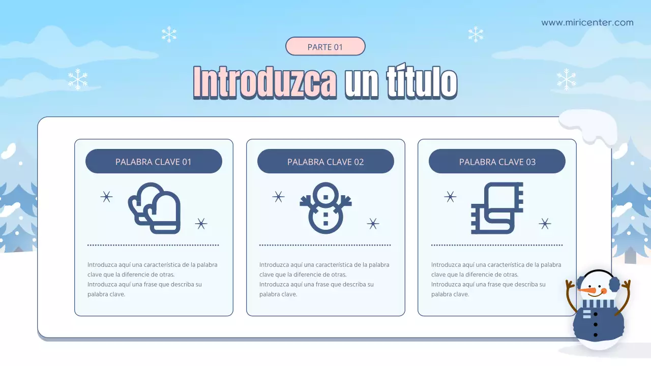 Guía de formación de voluntarios para las vacaciones de invierno en azul claro y blanco natural