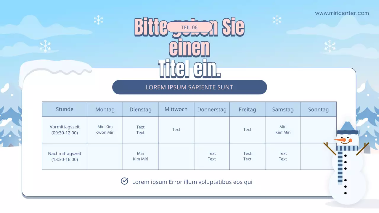 Hellblaue und weiße natürliche Winterpause Freiwilligenausbildung Leitfaden