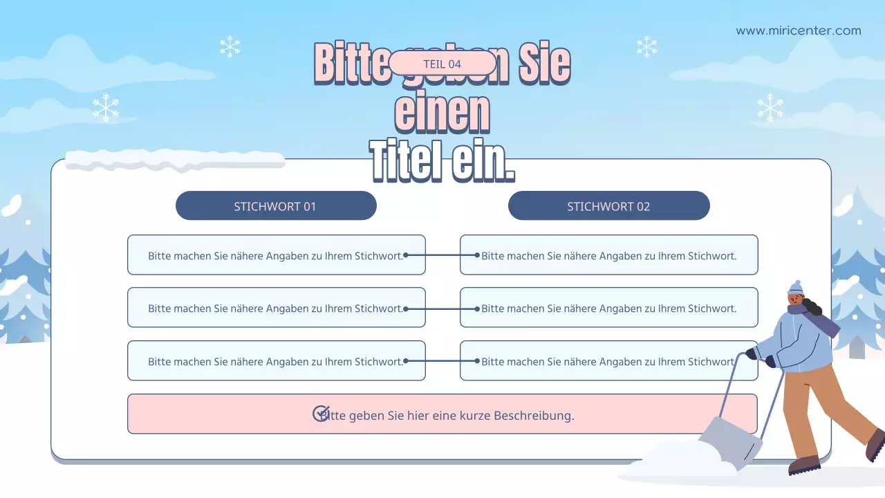 Hellblaue und weiße natürliche Winterpause Freiwilligenausbildung Leitfaden