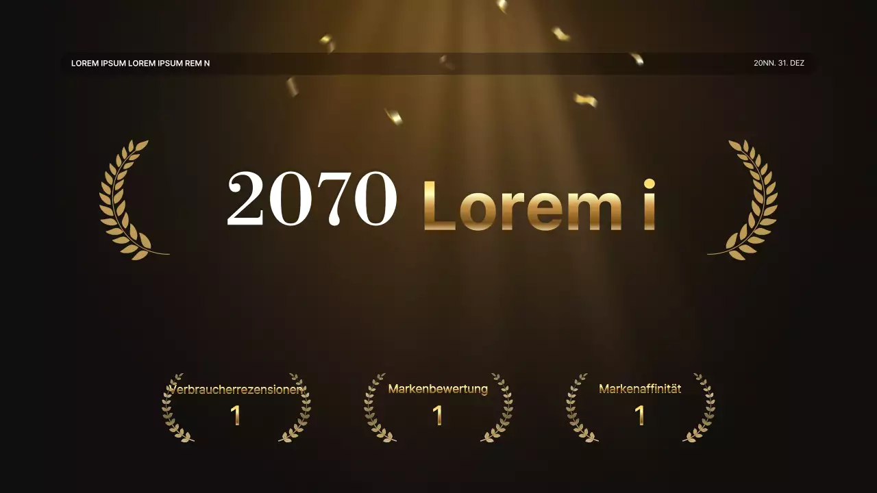 Eine luxuriöse Leistungspräsentation in Gold und Braun und ein Veranstaltungsbericht zum Jahresende